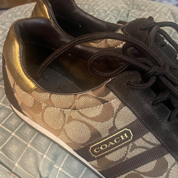 Coach Brown and Gold Women's Sneakers - Picture 7 of 12